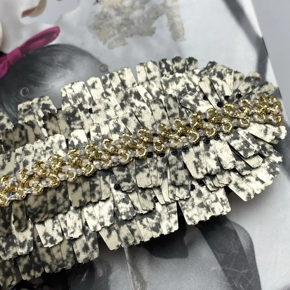Riviera Women's Gold-Tone Feather Hair Clip Barrette w/ Metal & Beaded Flower